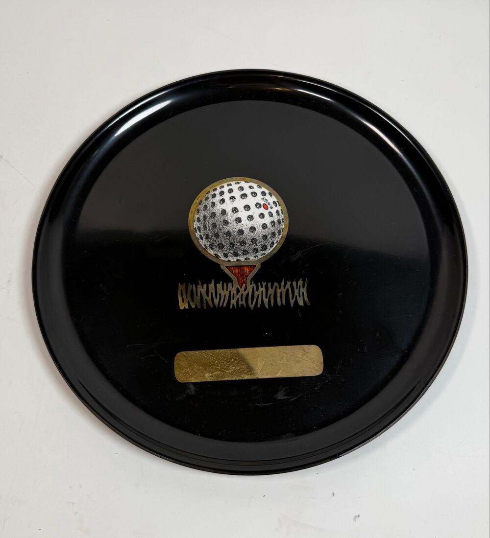 Vintage MCM Couroc of Monterey Engravable Golf Serving Tray